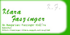 klara faszinger business card